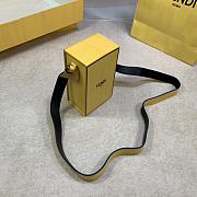 Fendi Mini Box Logo Crossbody Bag With Yellow Calfskin 8BT33 Size 10.5x17x7cm - 5