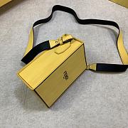 Fendi Mini Box Logo Crossbody Bag With Yellow Calfskin 8BT33 Size 10.5x17x7cm - 3