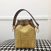 Fendi Mon Tresor Small Bucket Bag With Yellow Calfskin Leather 8BS01 Size 18.cm5x12x10 - 4