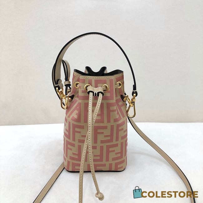 Fendi Mon Tresor Small Bucket Bag With Pink Calfskin Leather 8BS01 Size 18.5x12x10 cm - 1
