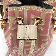 Fendi Mon Tresor Small Bucket Bag With Pink Calfskin Leather 8BS01 Size 18.5x12x10 cm - 5
