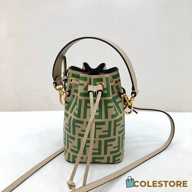 Fendi Mon Tresor Small Bucket Bag With Green Calfskin Leather 8BS01 Size 18.5x12x10 cm - 1