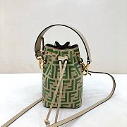 Fendi Mon Tresor Small Bucket Bag With Green Calfskin Leather 8BS01 Size 18.5x12x10 cm - 1