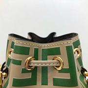 Fendi Mon Tresor Small Bucket Bag With Green Calfskin Leather 8BS01 Size 18.5x12x10 cm - 4