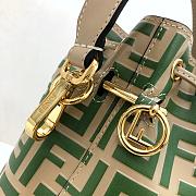 Fendi Mon Tresor Small Bucket Bag With Green Calfskin Leather 8BS01 Size 18.5x12x10 cm - 3