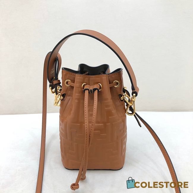 Fendi Mon Tresor Small Bucket Bag With Brown Calfskin Leather 8BS01 Size 18.5x12x10 cm - 1
