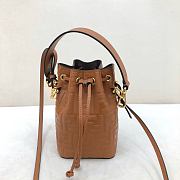 Fendi Mon Tresor Small Bucket Bag With Brown Calfskin Leather 8BS01 Size 18.5x12x10 cm - 1
