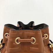Fendi Mon Tresor Small Bucket Bag With Brown Calfskin Leather 8BS01 Size 18.5x12x10 cm - 4