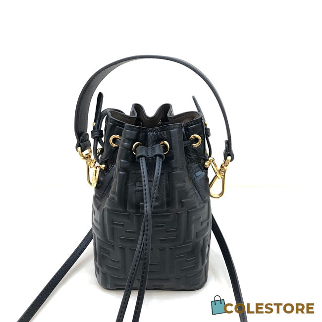 Fendi Mon Tresor Small Bucket Bag With Black Calfskin Leather 8BS01 Size 18.5x12x10 cm - 1
