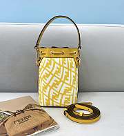 Fendi Mon Tresor Small Bucket Bag With Yellow Calfskin Leather 8BS01 Size 18.5x12x10 cm - 4