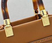 Fendi Mini Sunshine Shopper With Brown Leather Bag 8376A Size 13×6×18cm - 5