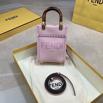 Fendi Mini Sunshine ShopperWith Pink Leather Bag 8376A Size 13×6×18cm
