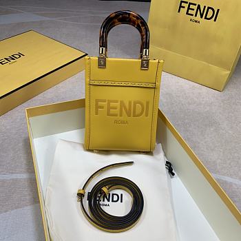 Fendi Mini Sunshine ShopperWith Yellow Leather Bag 8376A Size 13×6×18cm