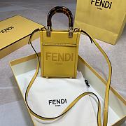 Fendi Mini Sunshine ShopperWith Yellow Leather Bag 8376A Size 13×6×18cm - 5