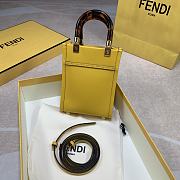 Fendi Mini Sunshine ShopperWith Yellow Leather Bag 8376A Size 13×6×18cm - 4