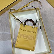 Fendi Mini Sunshine ShopperWith Yellow Leather Bag 8376A Size 13×6×18cm - 2