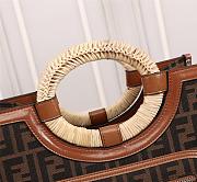 Fendi Large Runaway Shopping Tote With Brown Trim 8BH35 Size 44cm - 4