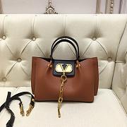 Valentino Garavani Vlogo Escape Tote Bag In Brown SB1429 Size 31x25x15cm - 1