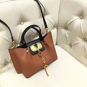 Valentino Garavani Vlogo Escape Tote Bag In Brown SB1429 Size 31x25x15cm - 5