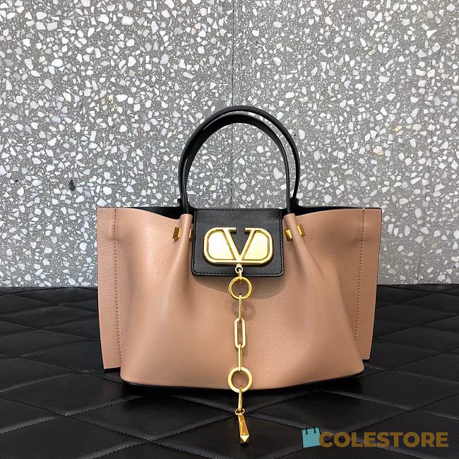 Valentino Garavani Vlogo Escape Tote Bag With Calfskin Size 31x25x15cm - 1