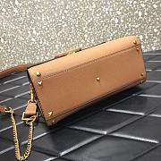 Valentino Vsling Grainy With Brown Calfskin Hand Bag VW2B0 Size 25x12x9cm - 6