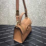 Valentino Vsling Grainy With Brown Calfskin Hand Bag VW2B0 Size 25x12x9cm - 5