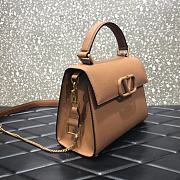 Valentino Vsling Grainy With Brown Calfskin Hand Bag VW2B0 Size 25x12x9cm - 4