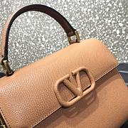 Valentino Vsling Grainy With Brown Calfskin Hand Bag VW2B0 Size 25x12x9cm - 3