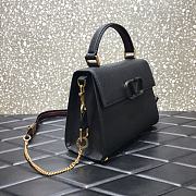 Valentino Vsling Grainy With Black Calfskin Hand Bag VW2B0 Size 25x12x9cm - 6