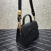 Valentino Vsling Grainy With Black Calfskin Hand Bag VW2B0 Size 25x12x9cm - 4