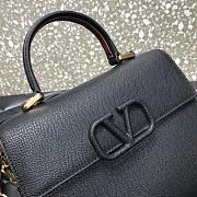Valentino Vsling Grainy With Black Calfskin Hand Bag VW2B0 Size 25x12x9cm - 3