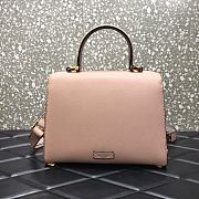 Valentino Vsling Grainy With Pink Calfskin Hand Bag VW2B0 Size 25x12x9cm - 6