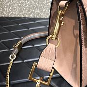 Valentino Vsling Grainy With Pink Calfskin Hand Bag VW2B0 Size 25x12x9cm - 5
