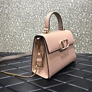 Valentino Vsling Grainy With Pink Calfskin Hand Bag VW2B0 Size 25x12x9cm - 3