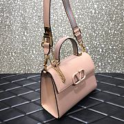 Valentino Vsling Grainy With Pink Calfskin Hand Bag VW2B0 Size 25x12x9cm - 2