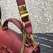 Valentino Vsling Grainy With Wine Red Calfskin Hand Bag VW2B0 Size 25x12x9cm - 4