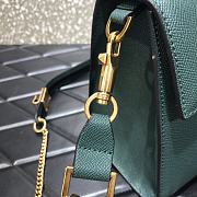 Valentino Vsling Grainy With Dark Green Red Calfskin Hand Bag VW2B0 Size 25x12x9cm - 6