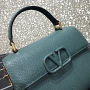 Valentino Vsling Grainy With Dark Green Red Calfskin Hand Bag VW2B0 Size 25x12x9cm - 4