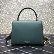 Valentino Vsling Grainy With Dark Green Red Calfskin Hand Bag VW2B0 Size 25x12x9cm - 2