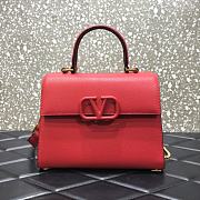 Valentino Vsling Grainy With Red Calfskin Hand Bag VW2B0 Size 25x12x9cm - 1