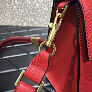 Valentino Vsling Grainy With Red Calfskin Hand Bag VW2B0 Size 25x12x9cm - 2