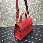 Valentino Vsling Grainy With Red Calfskin Hand Bag VW2B0 Size 25x12x9cm - 3