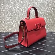 Valentino Vsling Grainy With Red Calfskin Hand Bag VW2B0 Size 25x12x9cm - 4