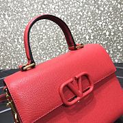 Valentino Vsling Grainy With Red Calfskin Hand Bag VW2B0 Size 25x12x9cm - 5