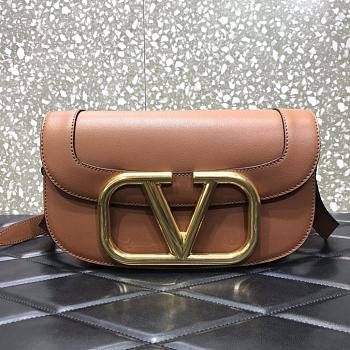 Valentino Garavani Supervee Crossbody Bag With Brown Calfskin WB0G0 Size: 26.5x9x16cm