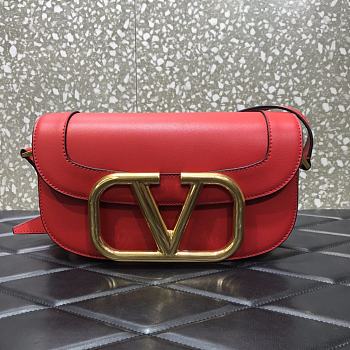 Valentino Garavani Supervee Crossbody Bag With Red Calfskin WB0G0 Size: 26.5x9x16cm