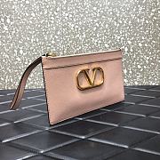 Valentino Garavani Vlogo Clutch Bag In Pink Hammered Leather Size: 25x16cm - 2