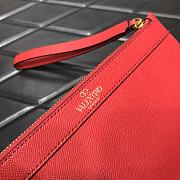 Valentino Garavani Vlogo Clutch Bag In Red Hammered Leather Size: 25x16cm - 6