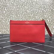Valentino Garavani Vlogo Clutch Bag In Red Hammered Leather Size: 25x16cm - 2