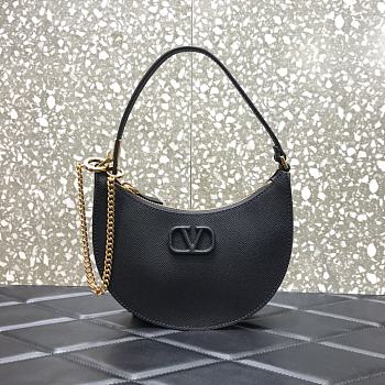 Valentino Vlogo Signature Mini Hobo Bag In Black Size 20x5x12cm